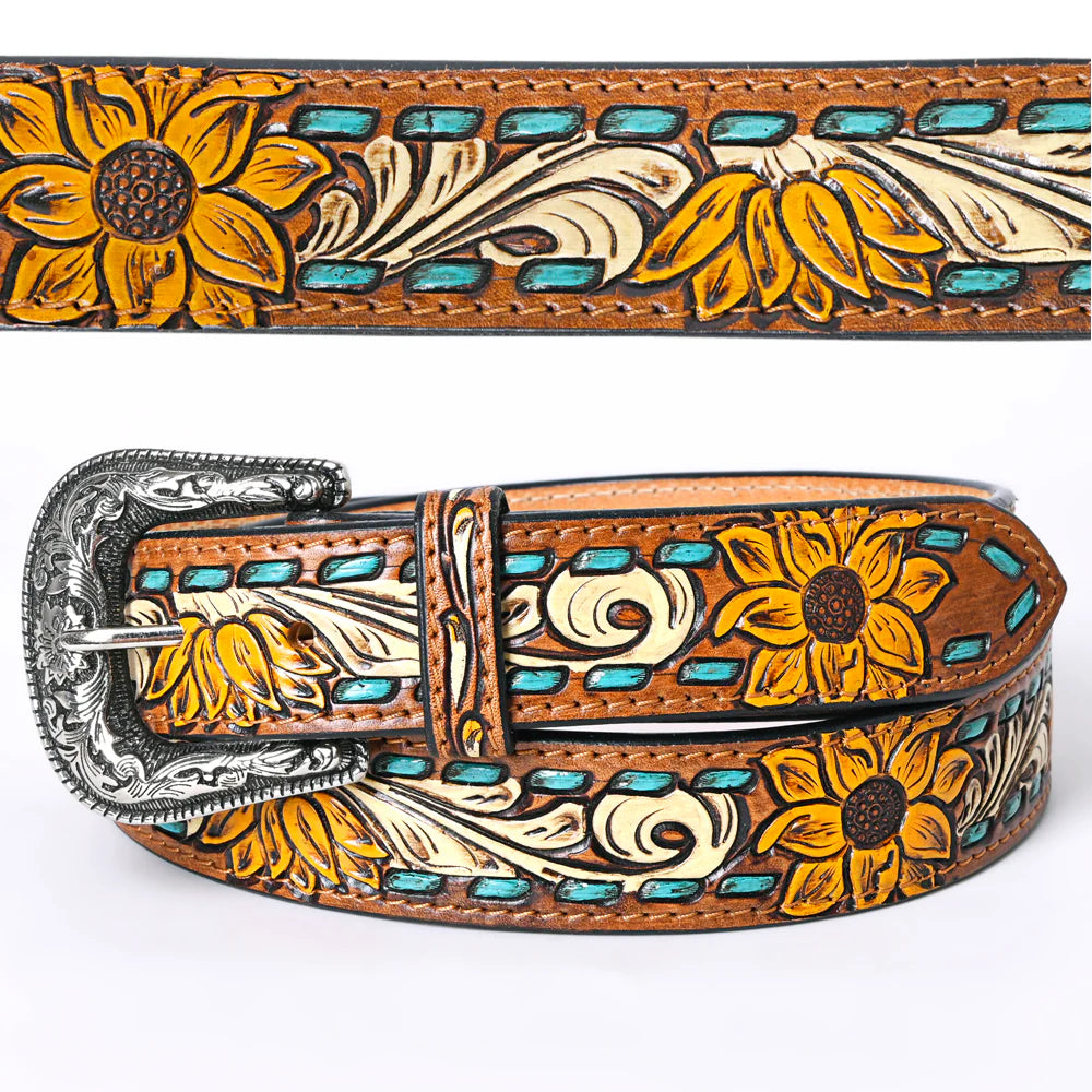 Sunflower Tooled Belt #204