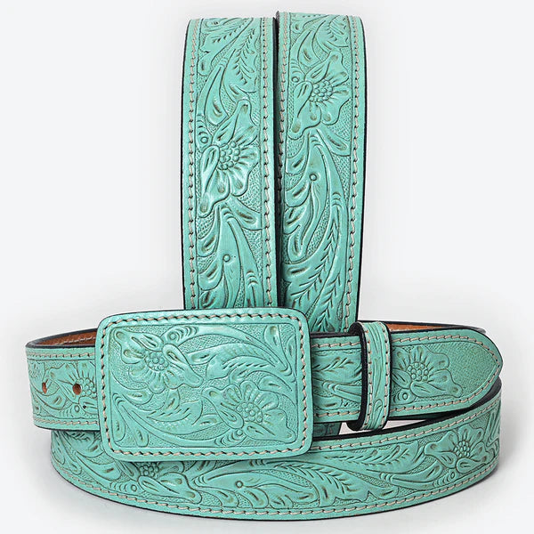 Turquoise Tooled Belt #214