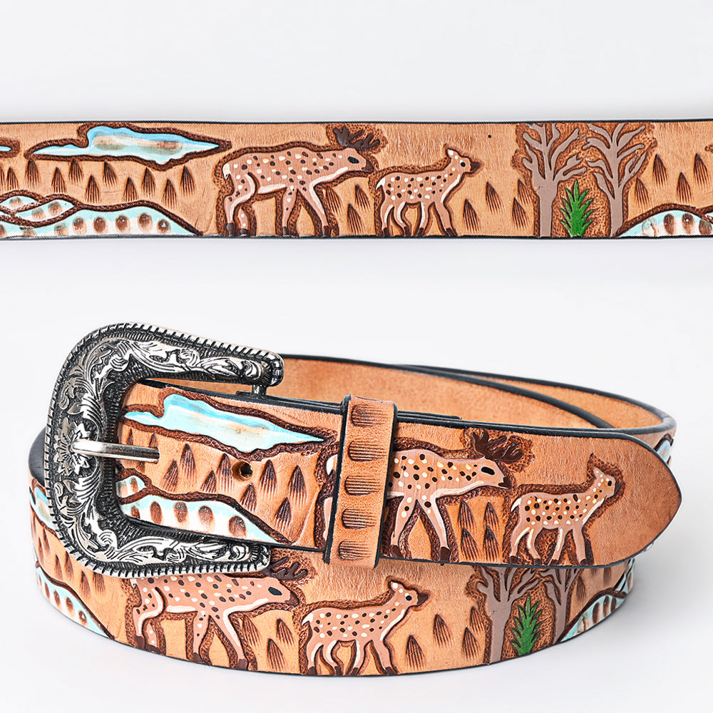 Deer Tooled Belt #163