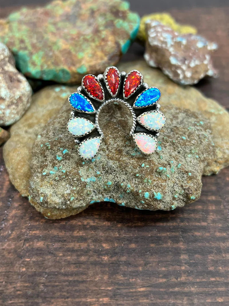 Opal Naja Adjustable Ring - 4th of July