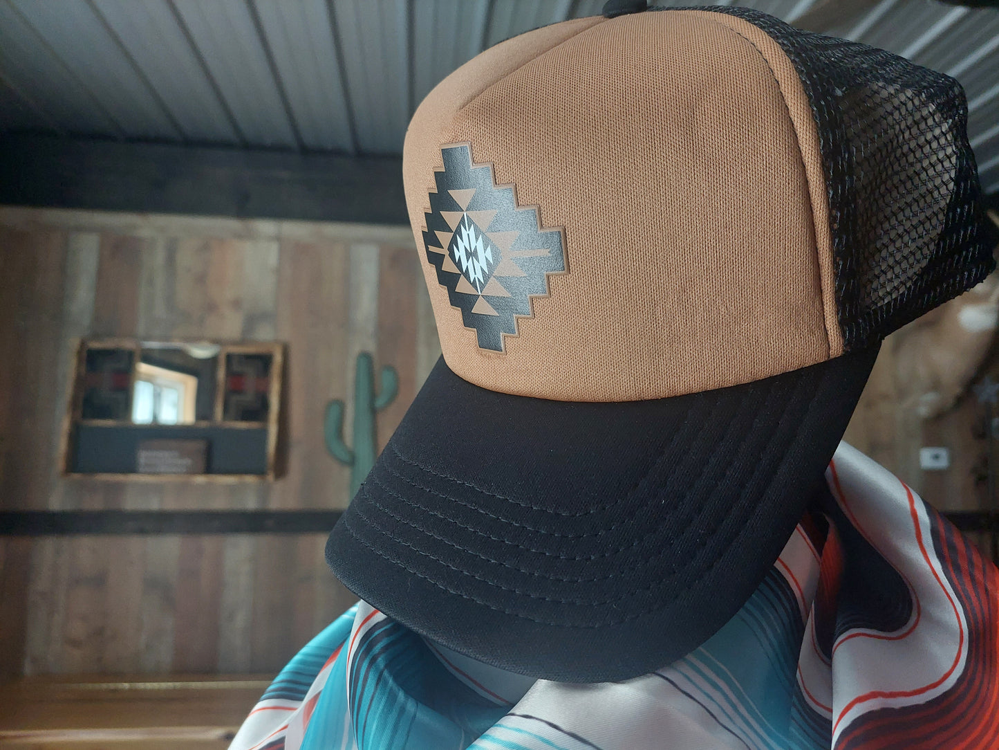 Tan Aztec Trucker Cap