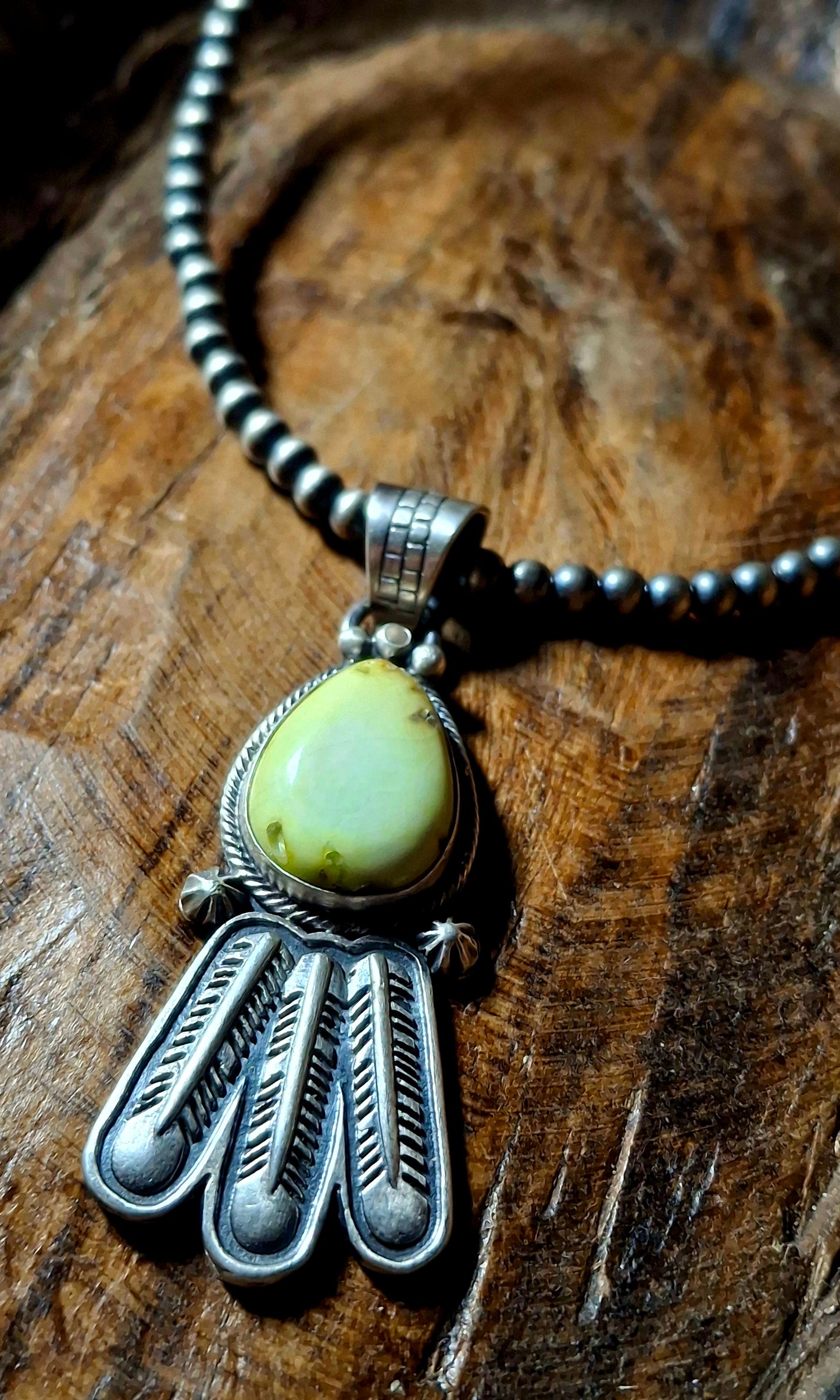 Palomino Feather Pendant - Marita Benally