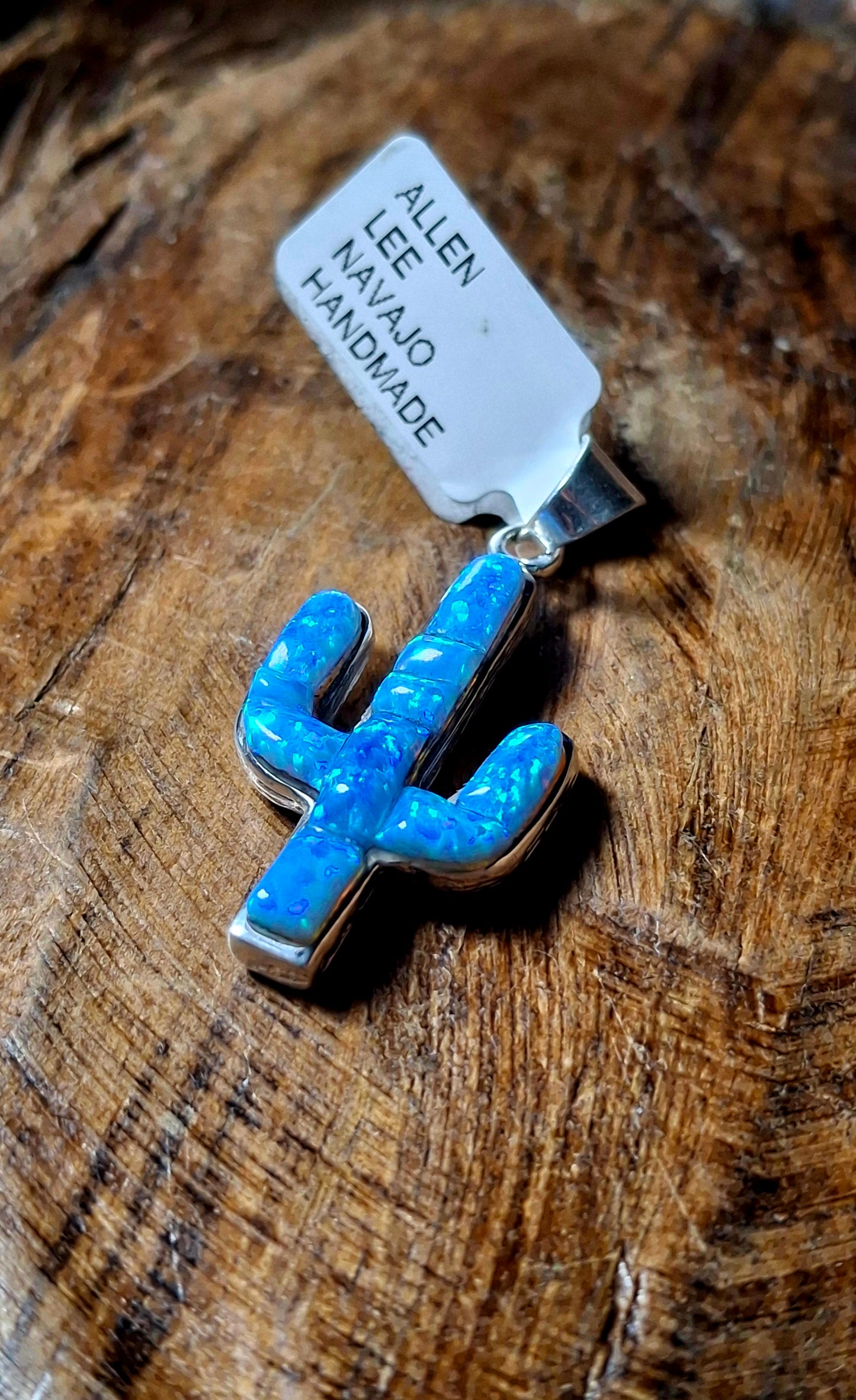 Blue Opal Cactus Pendant - Allen Lee
