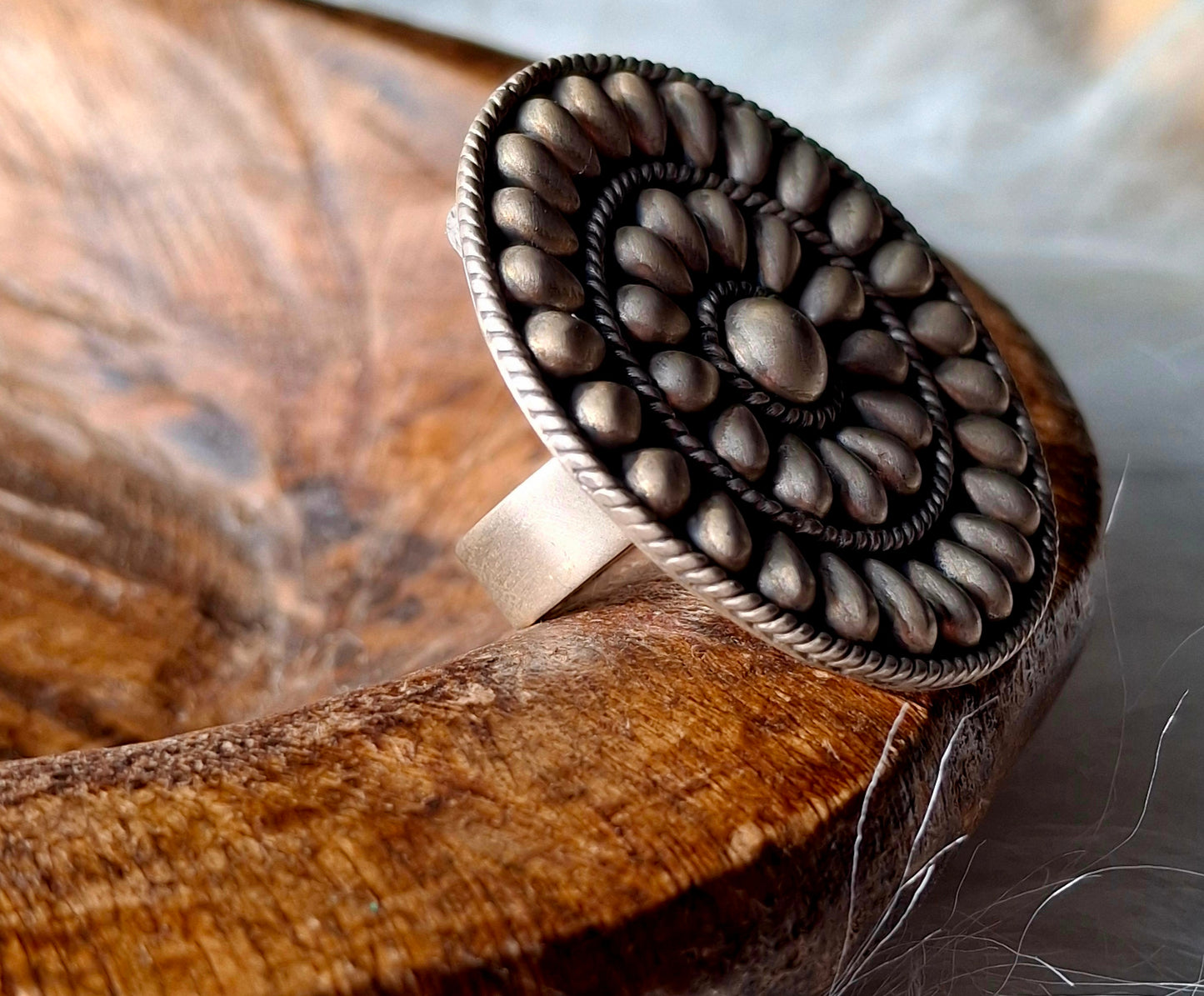 Sterling Silver Statement Concho Ring