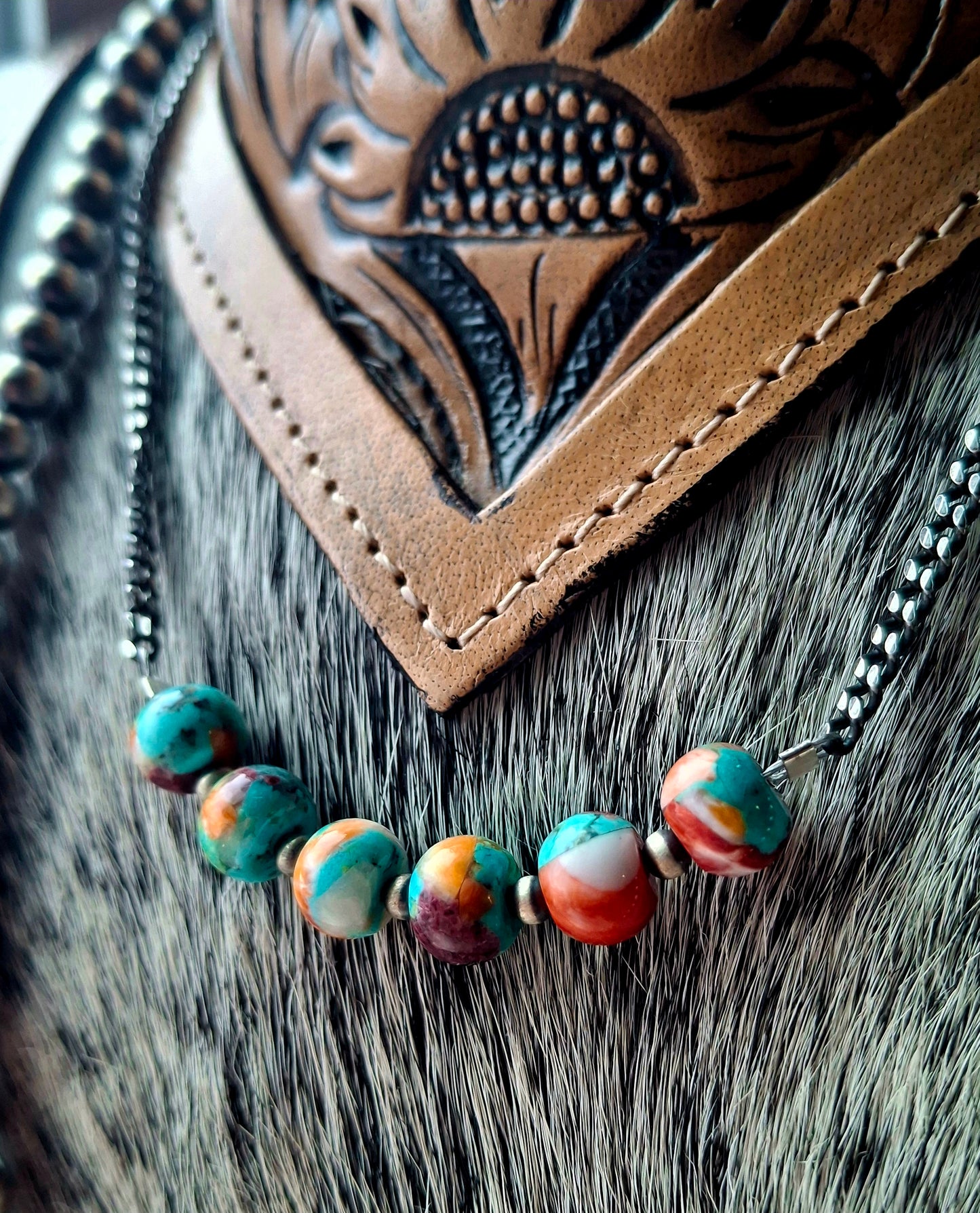 Spiny Mix Necklace on Cuban Chain