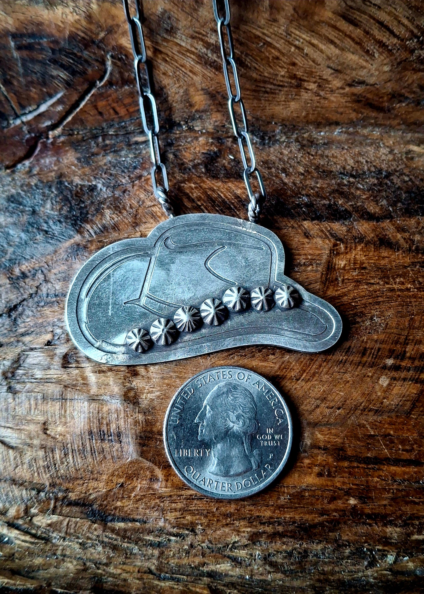 Sterling Cowboy Hat Necklace
