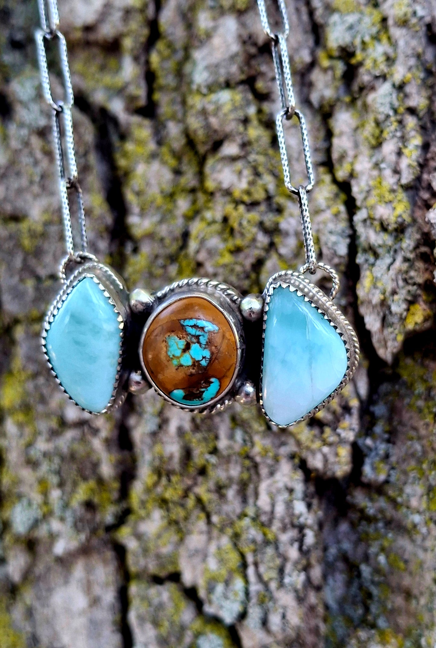 Larimar & Royston Ribbon Necklace