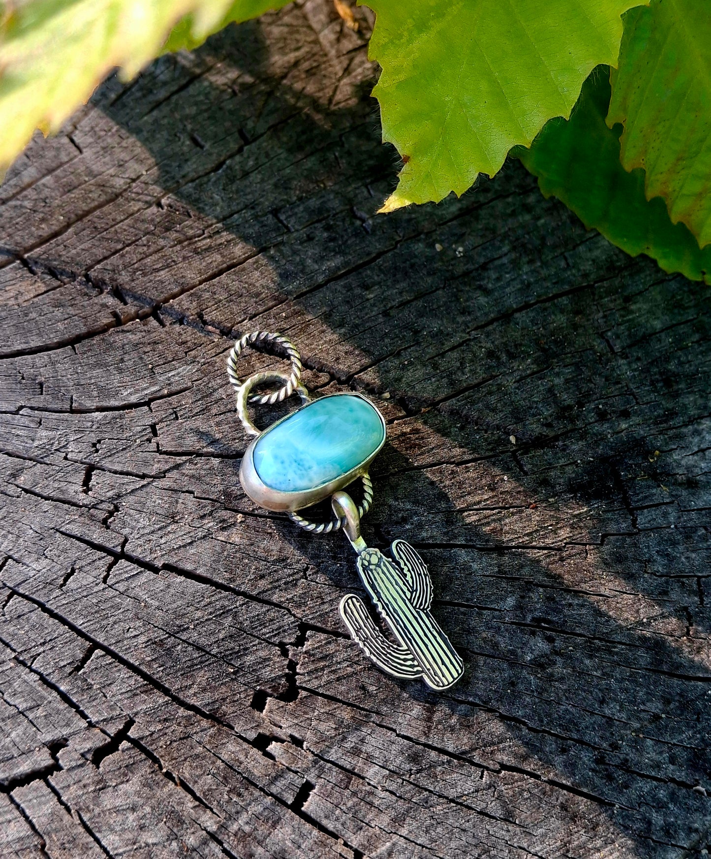 Larimar Cactus Pendant