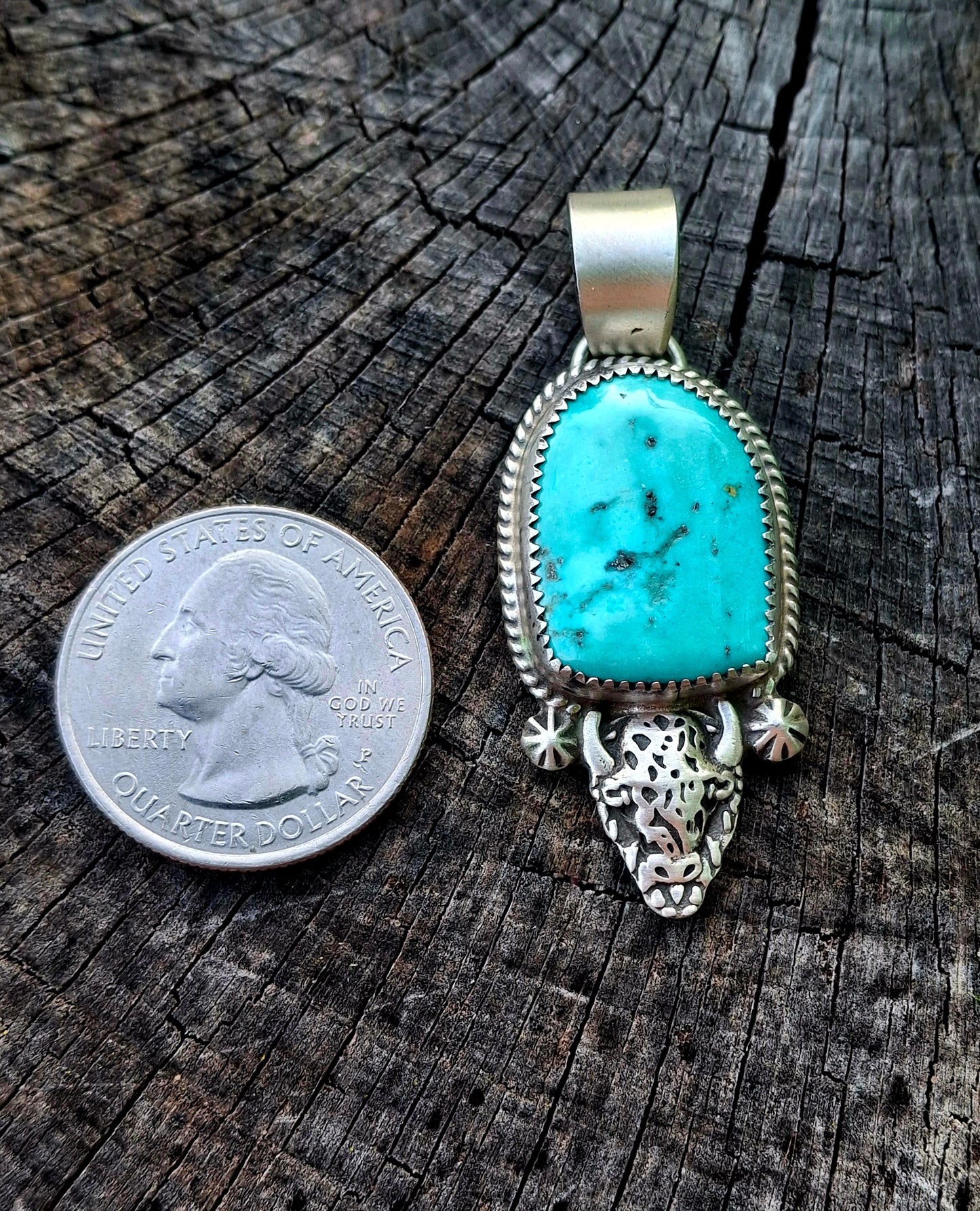 Arizona Turquoise Bison Pendant