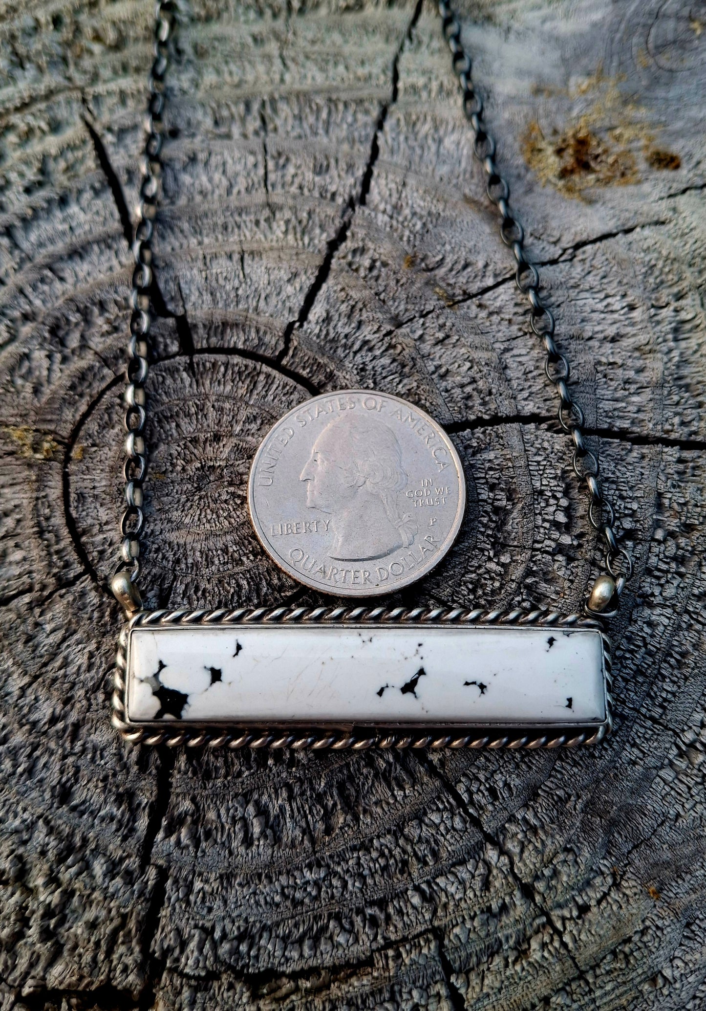 White Buffalo Bar Necklace