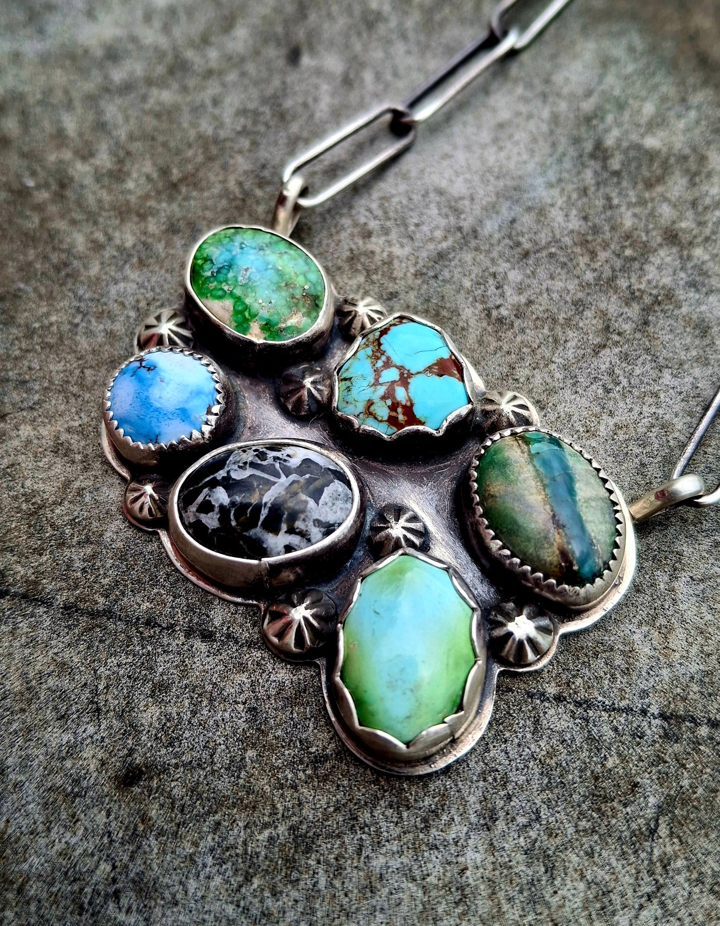 Mixed Stone Bar Necklace