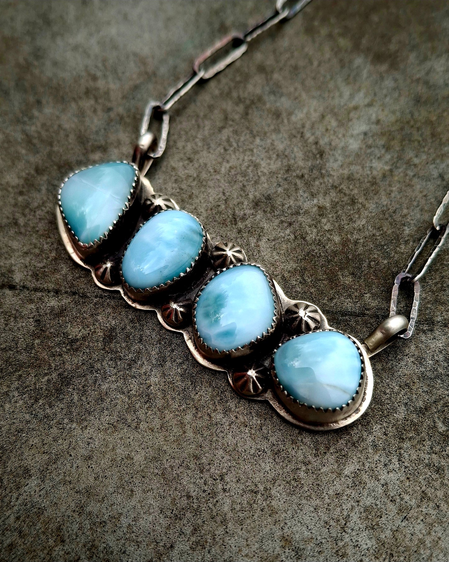 Larimar Bar Necklace