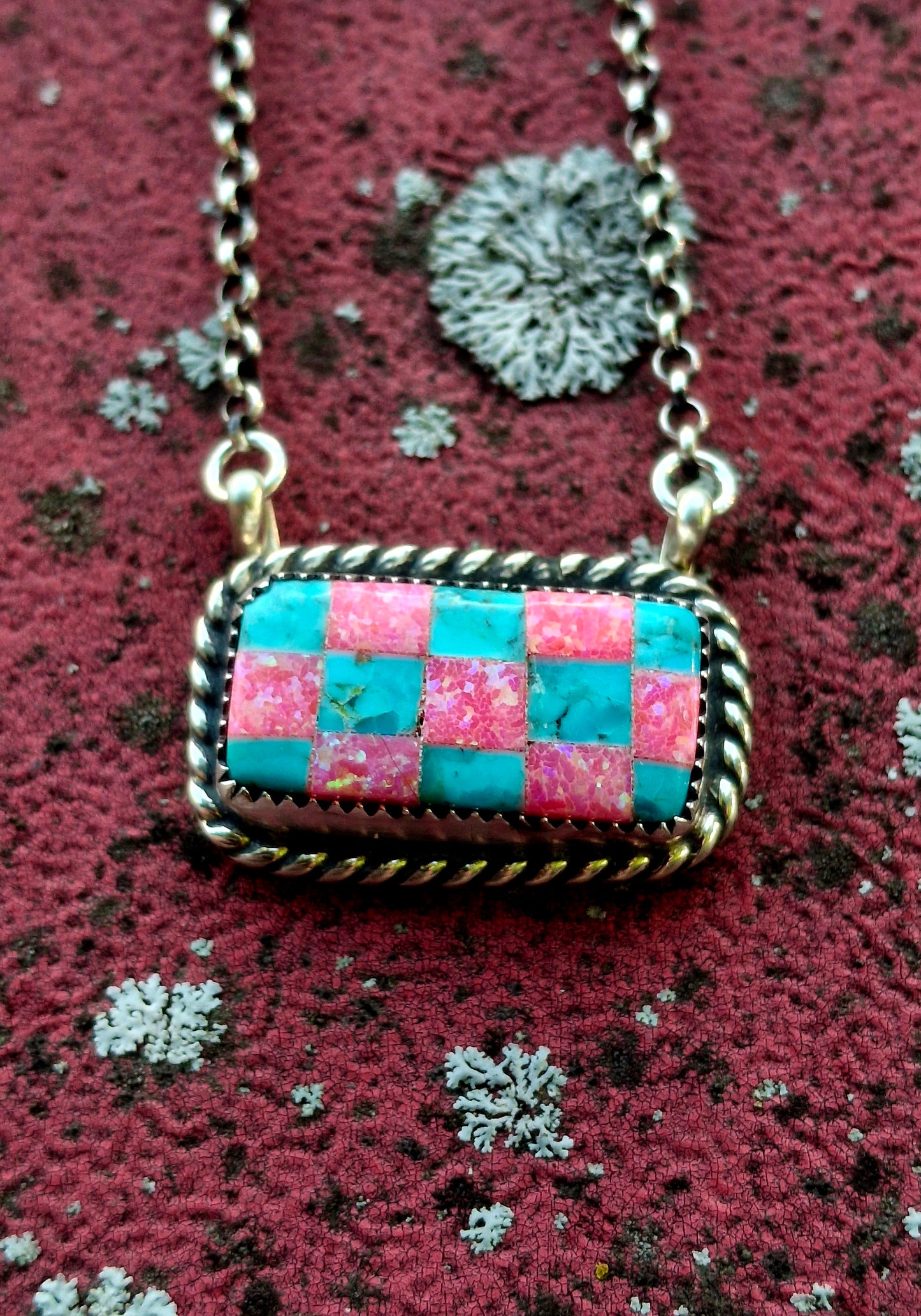Kingman Opal Check Necklace
