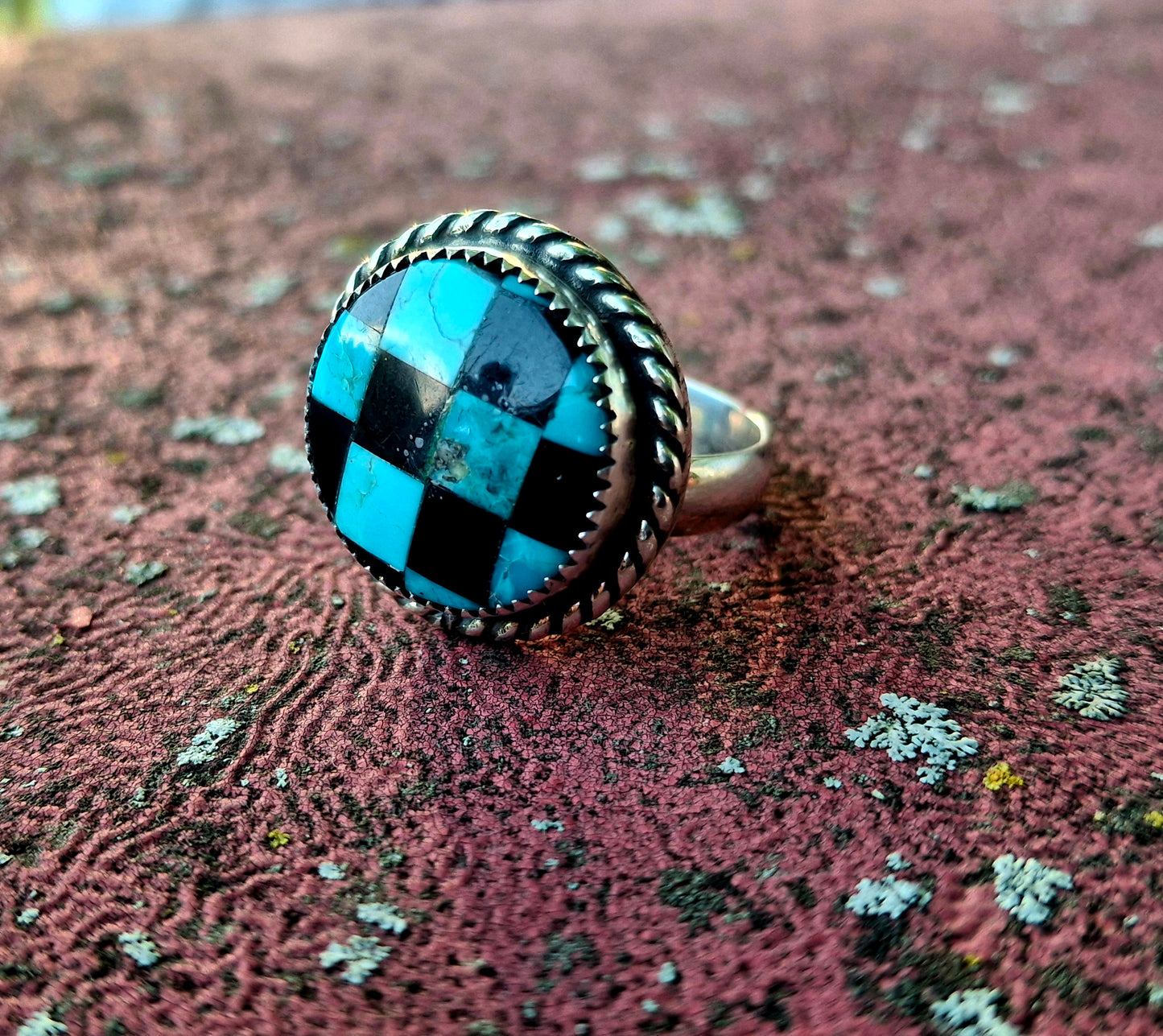 Kingman Check Adjustable Ring