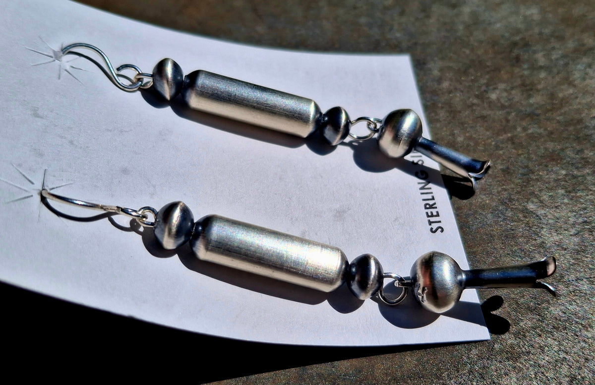 Sterling Barrel Blossom Earrings - E32