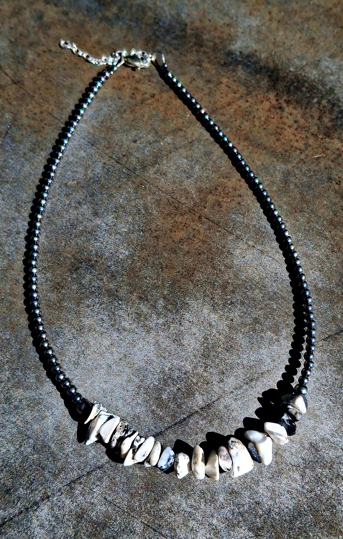 White Buffalo Chip Necklace - N194