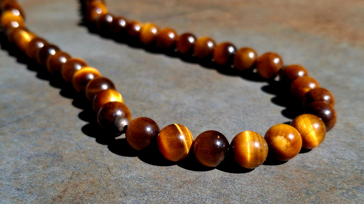 Tigers Eye Beaded Necklace - N187