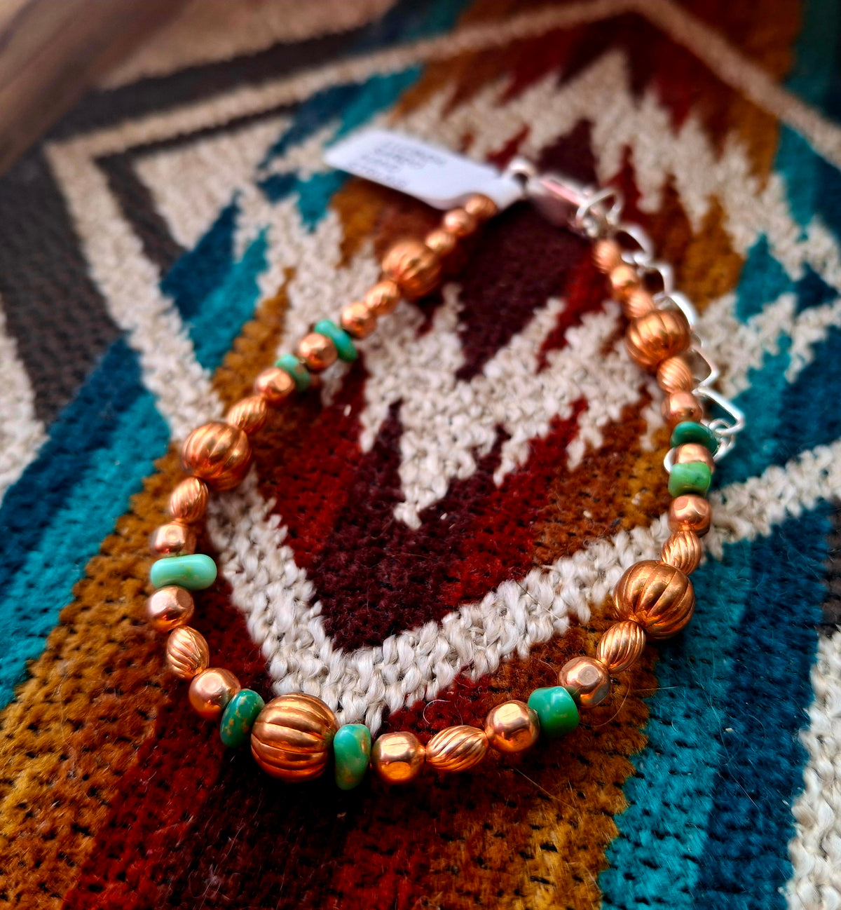 Turquoise/Copper Bead Bracelet