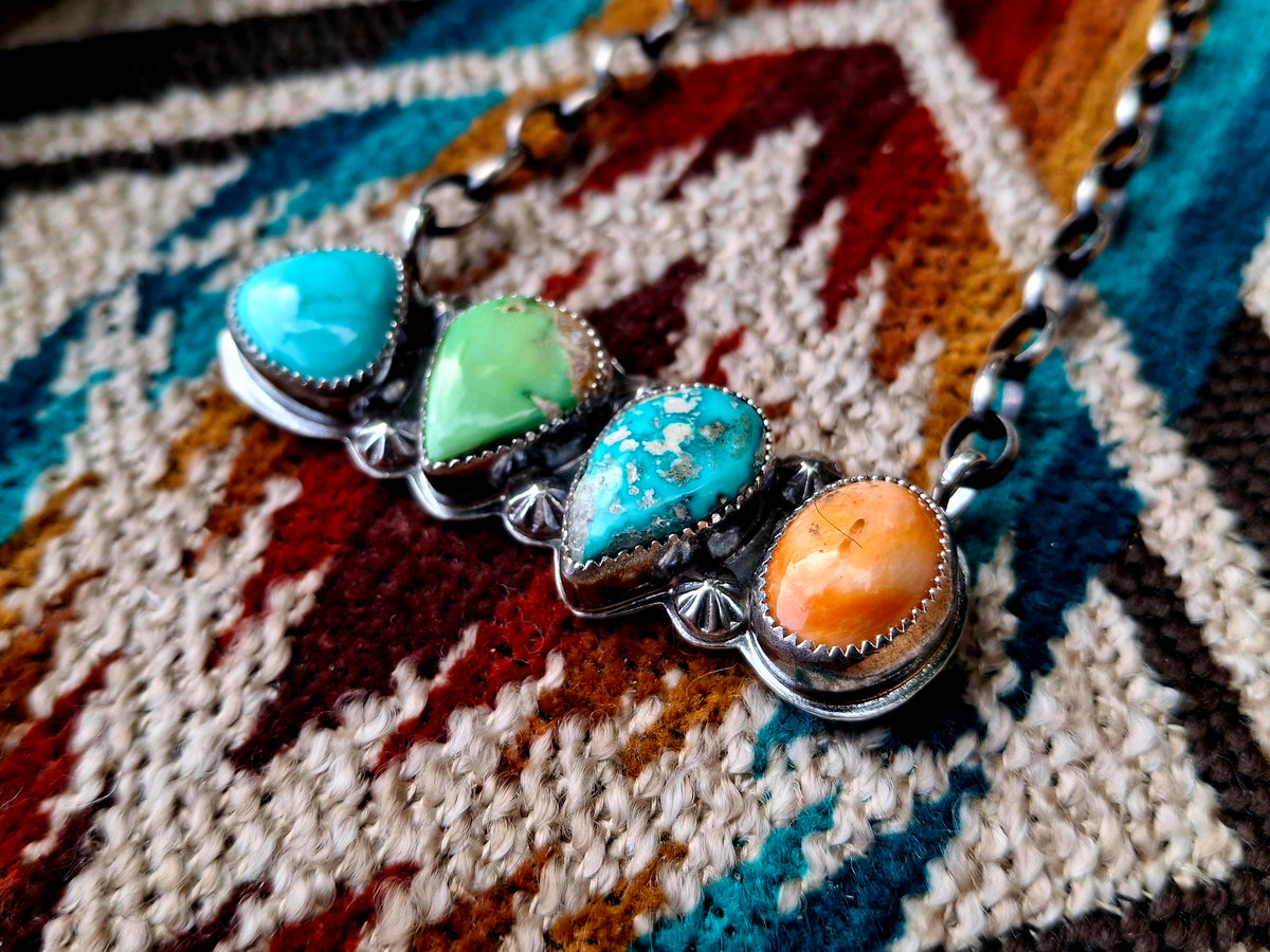 Mixed Stone Bar Necklace