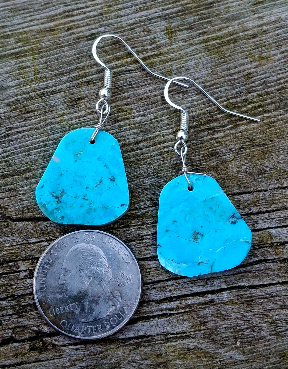 Turquoise Slab Earrings