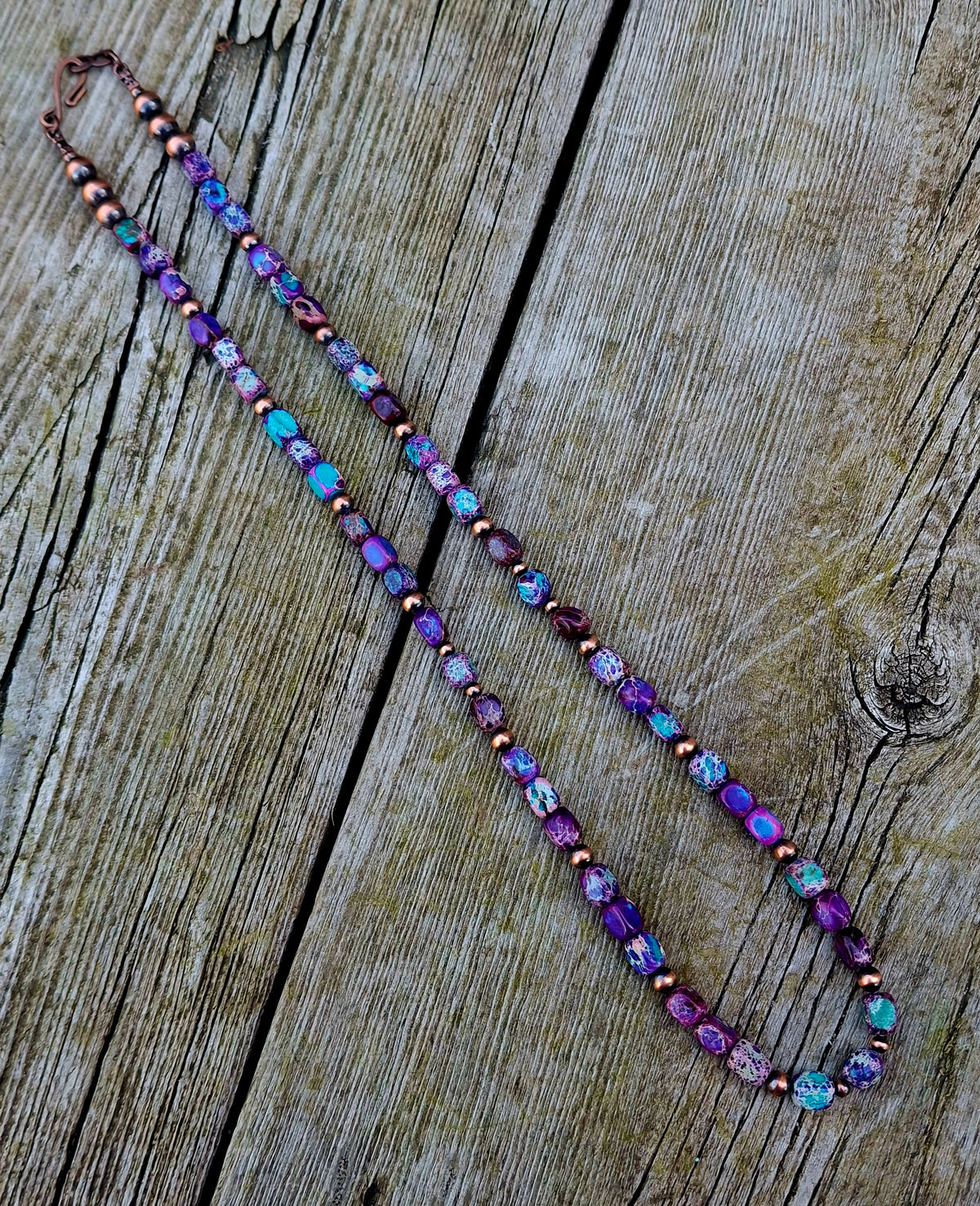 Purple Sea Sediment Beaded Necklace