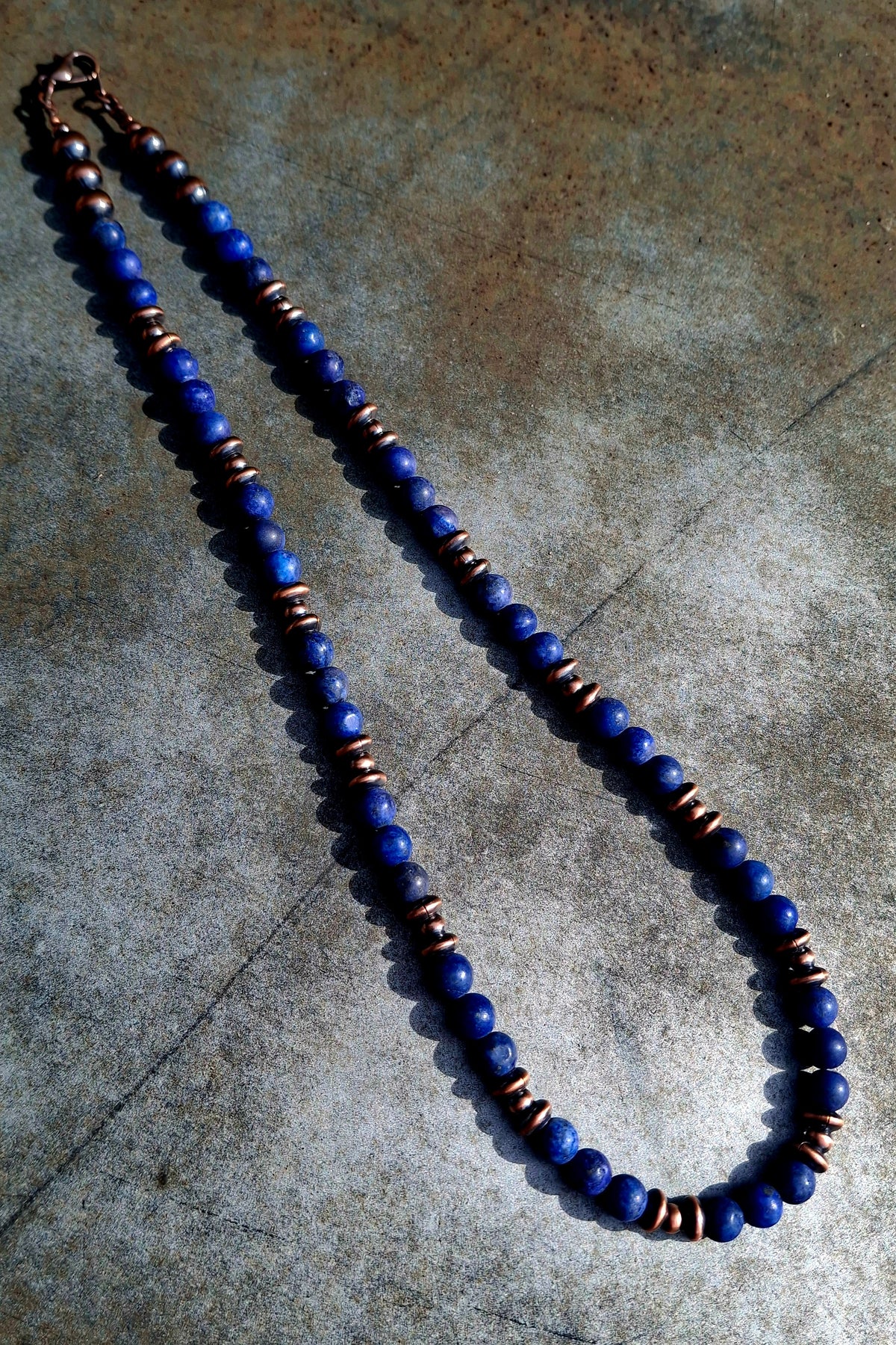 Lapis/Copper Bead Necklace