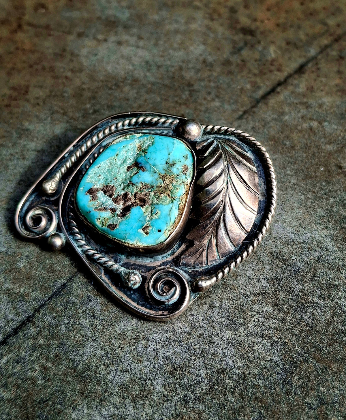 Turquoise Pendant on Shepherds Hook