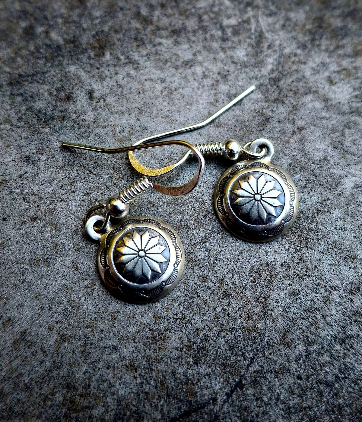 Sterling Concho Dangle Earrings