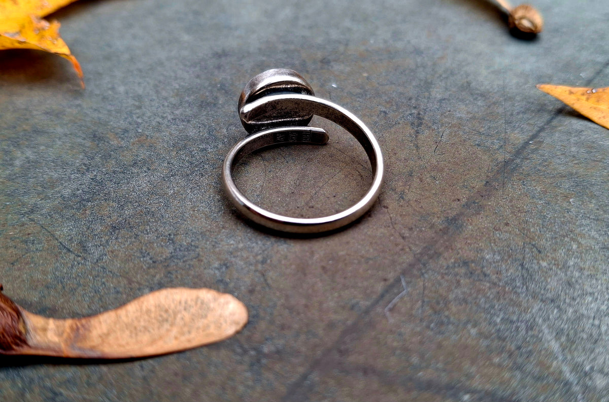 Zebra Jasper Adjustable Ring
