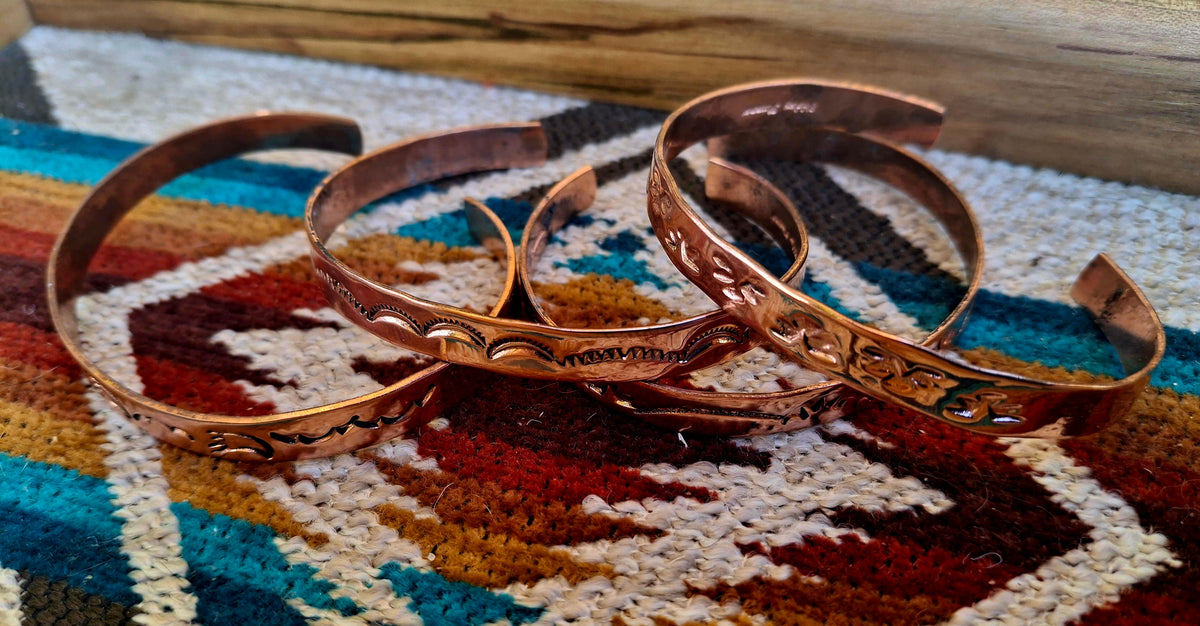 Stamped Copper Cuffs