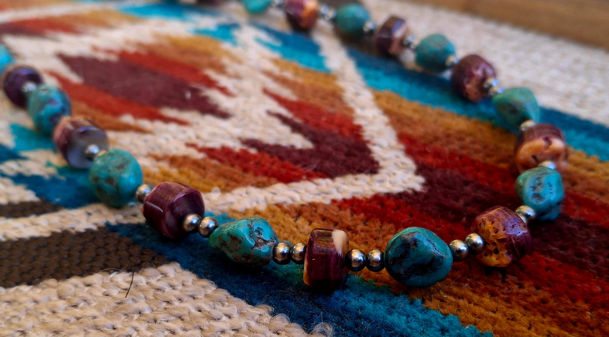 Purple Spiny/Hubei Bead Necklace