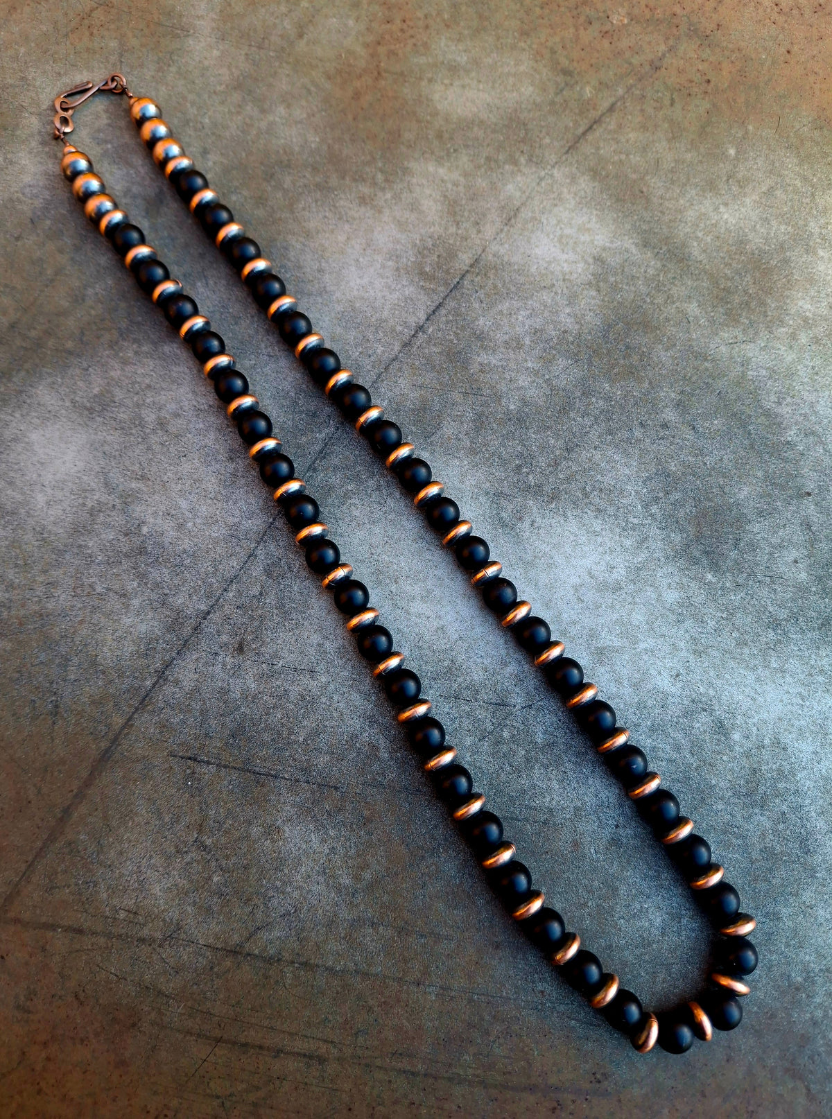 Copper/Obsidian Bead Necklace