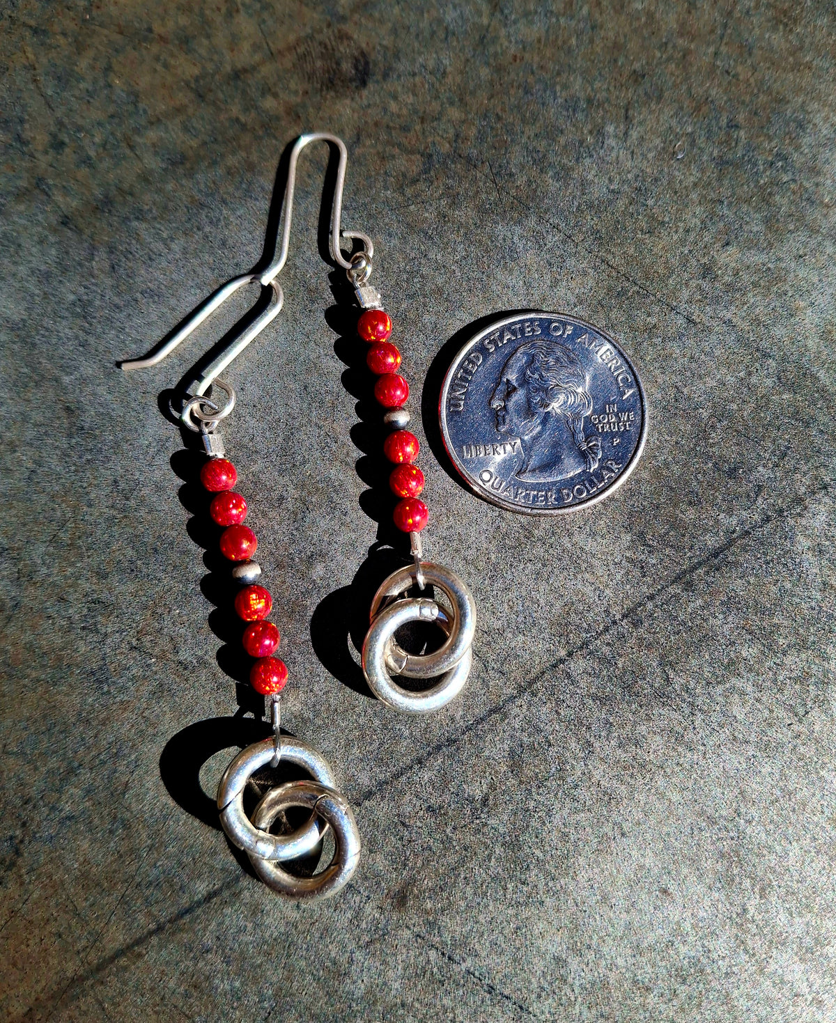Red Opal Earrings