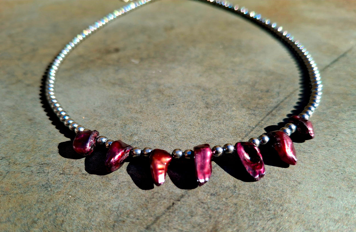 Purple Pearl Bead Necklace