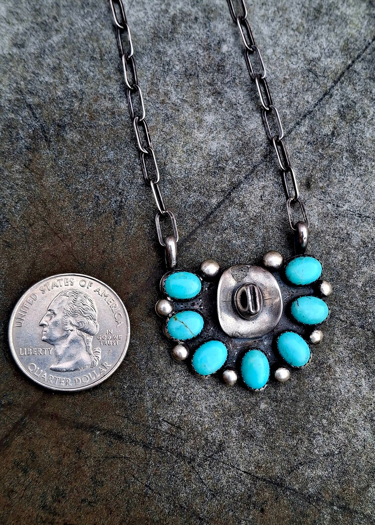 Kingman Cowboy Hat Cluster Necklace