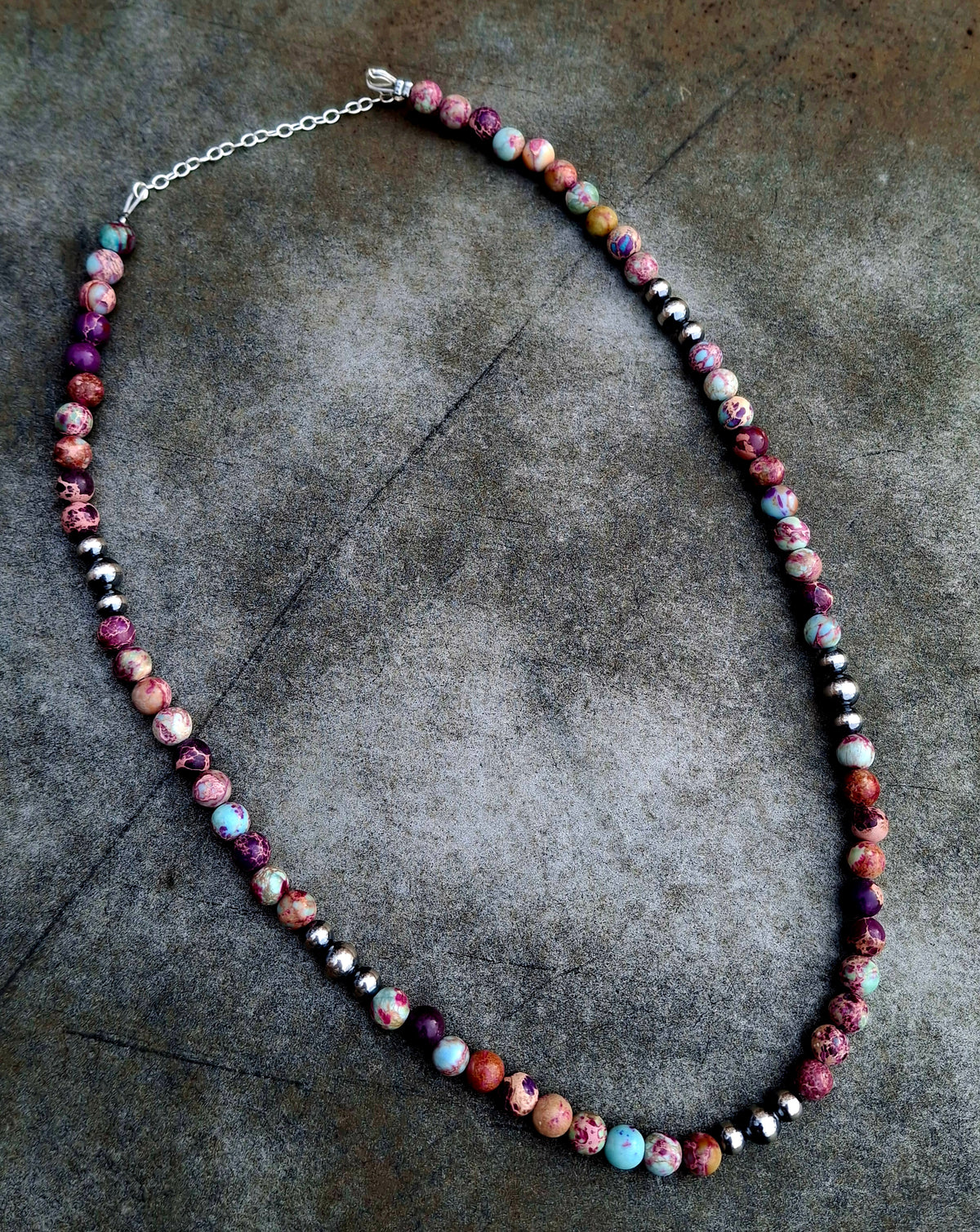 Purple Variscite Bead Necklace