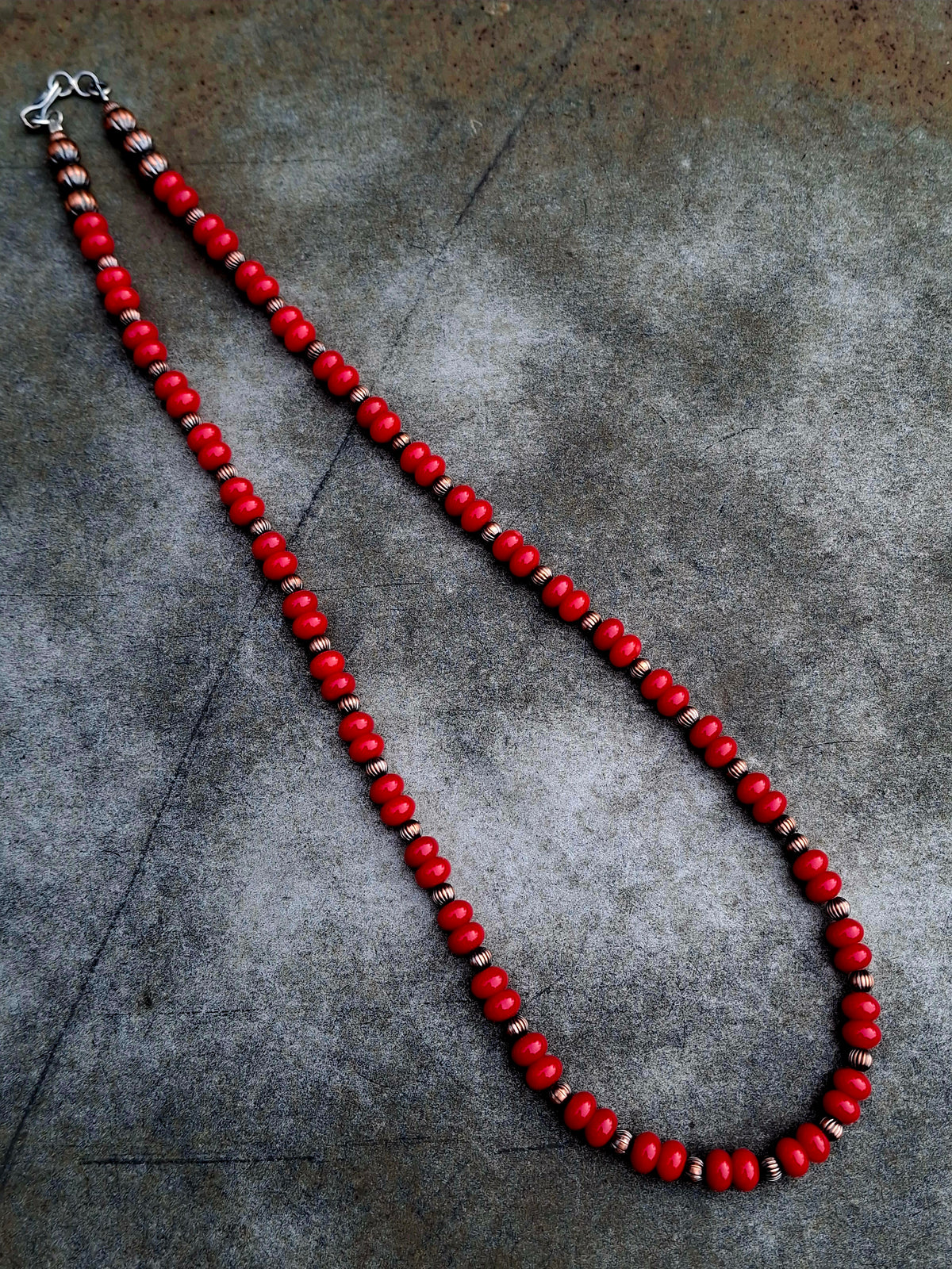 Coral/Copper Bead Necklace