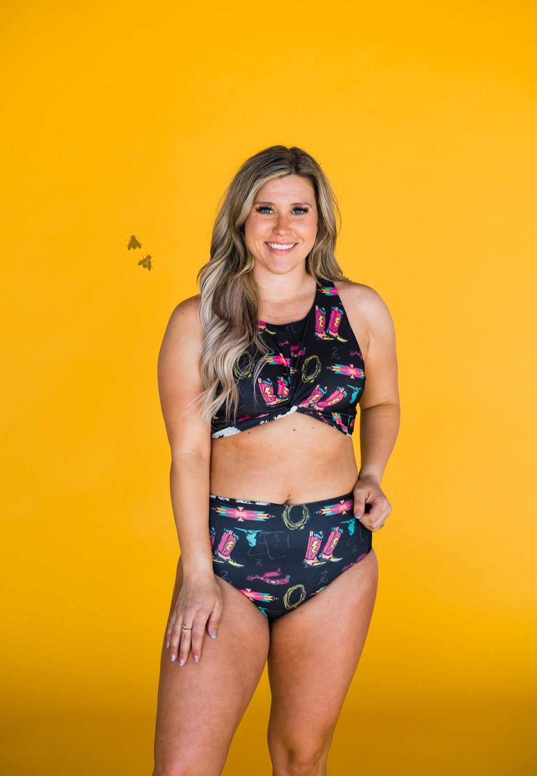 Rope the Neon Lights Swim Bottoms