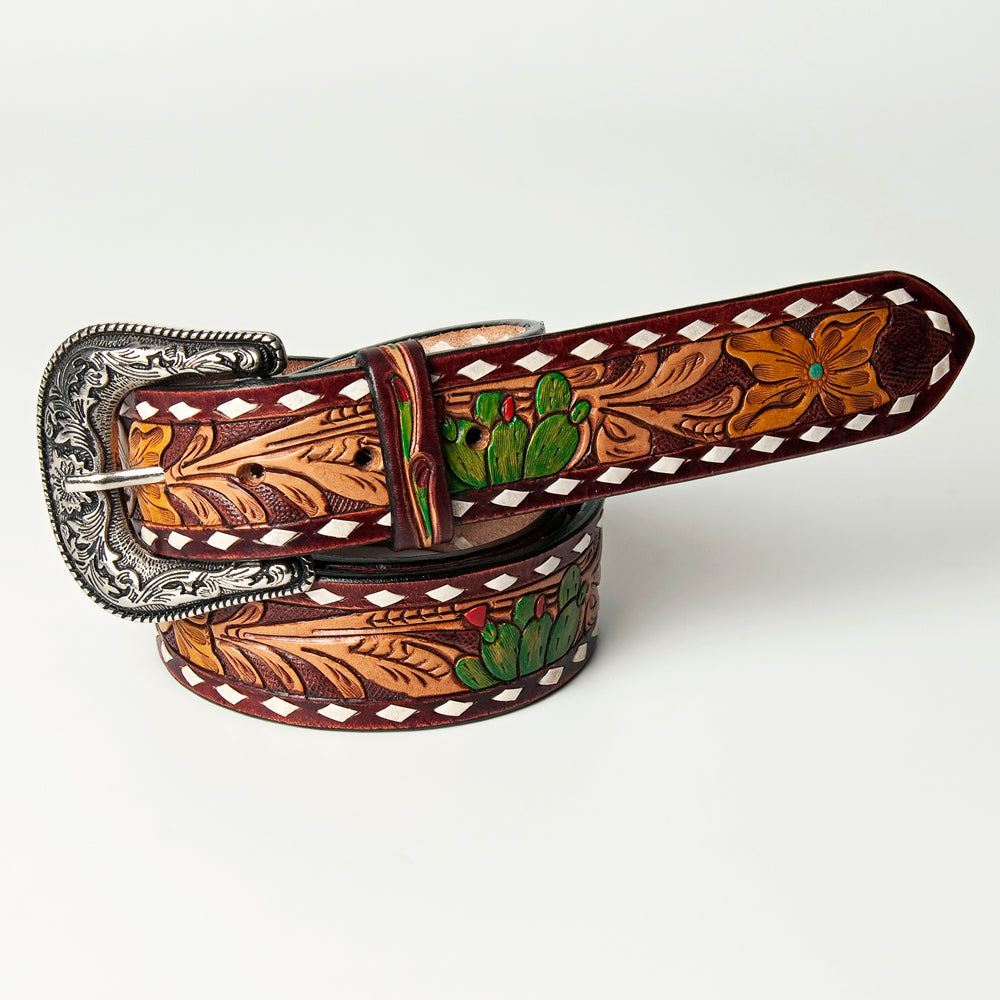 Cactus Tooled Belt #112