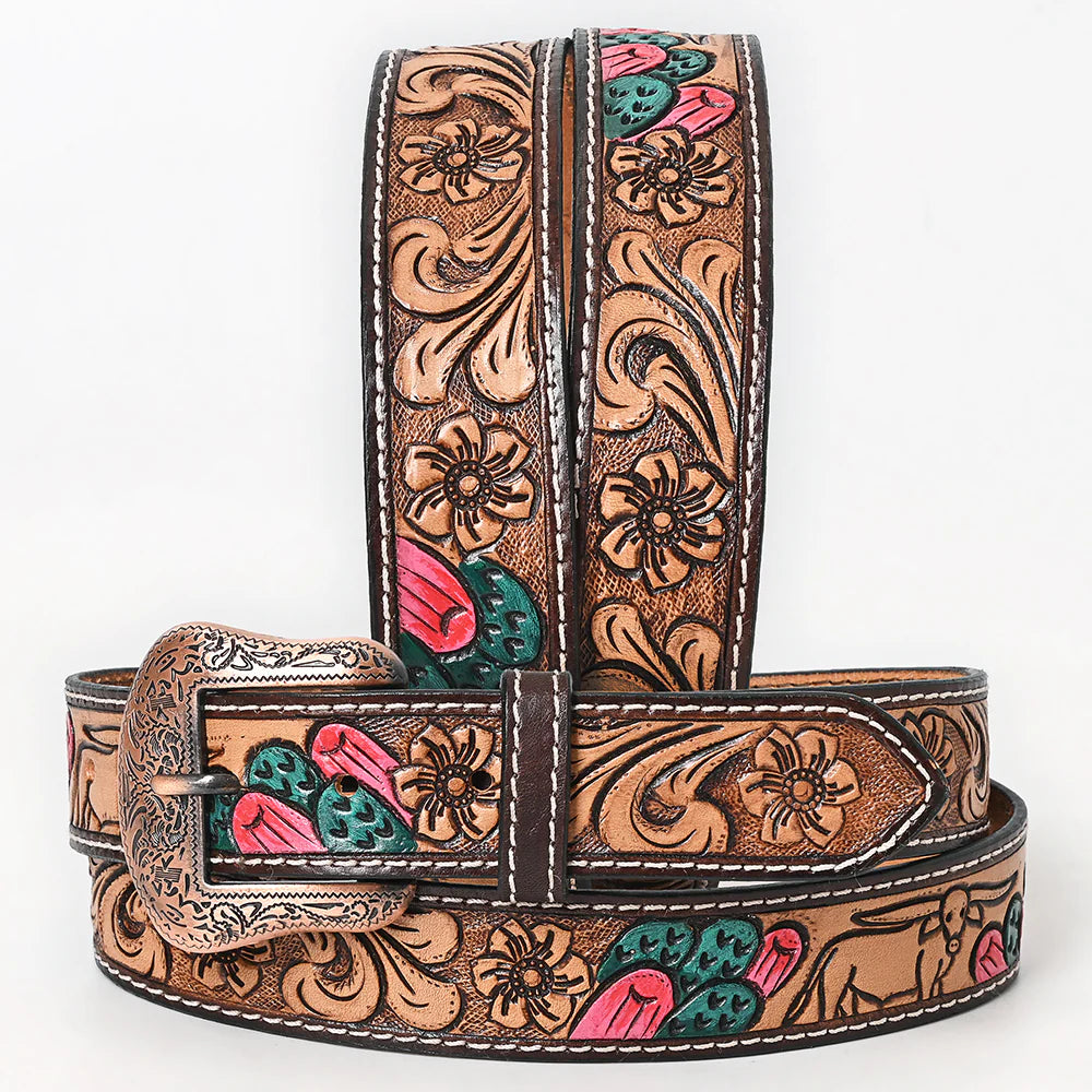 Cactus Tooled Belt #236