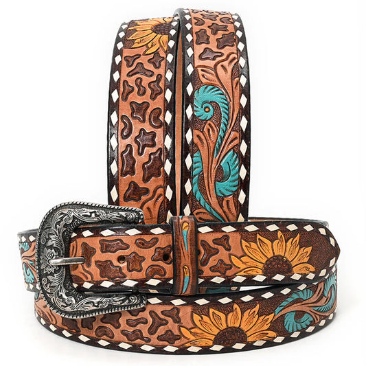 Leopard Print Tooled Belt #207