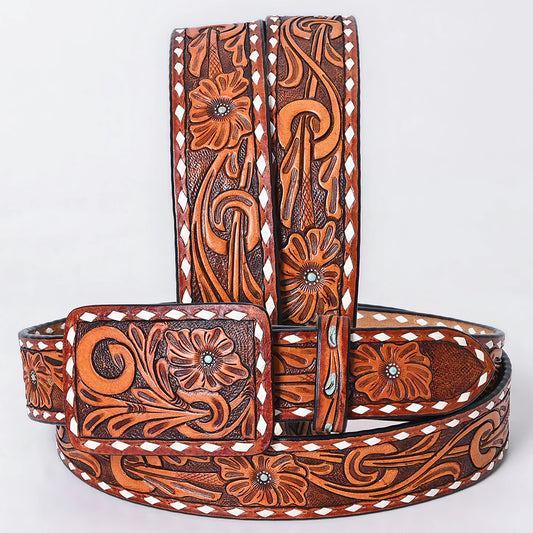 Tooled Buckstitch Belt #278