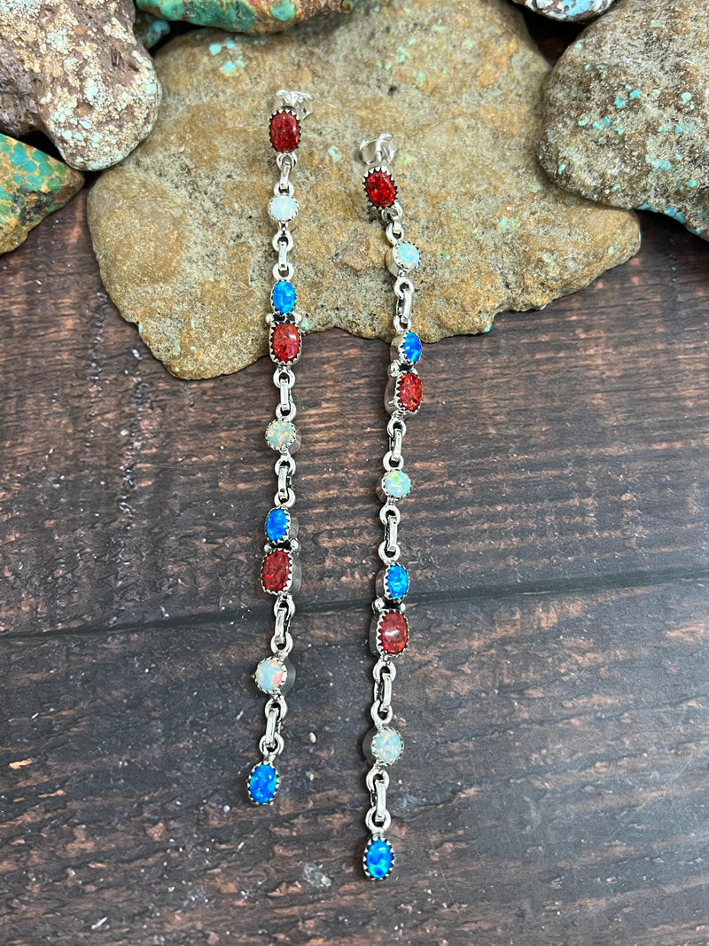 Opal Dangle Shoulder Grazers - 4th of July