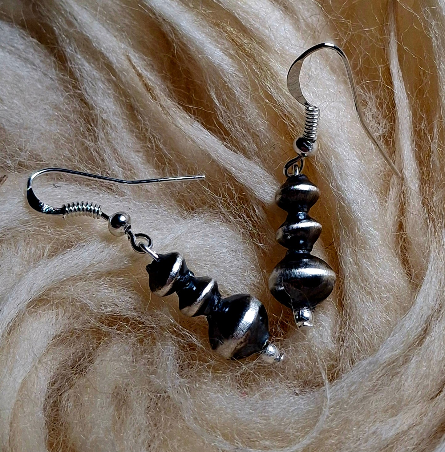 Handmade Navajo Pearl Dangle Earrings