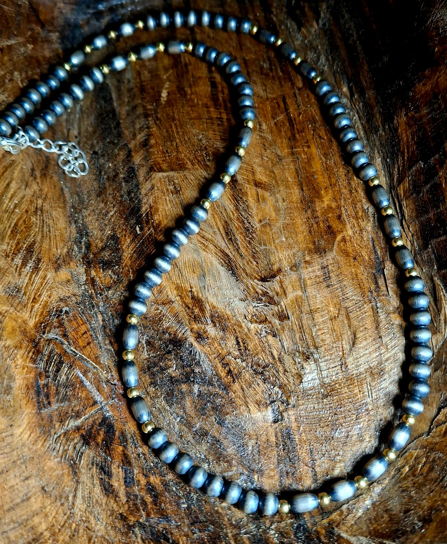 22" Sterling Silver/14k Gold Pearls