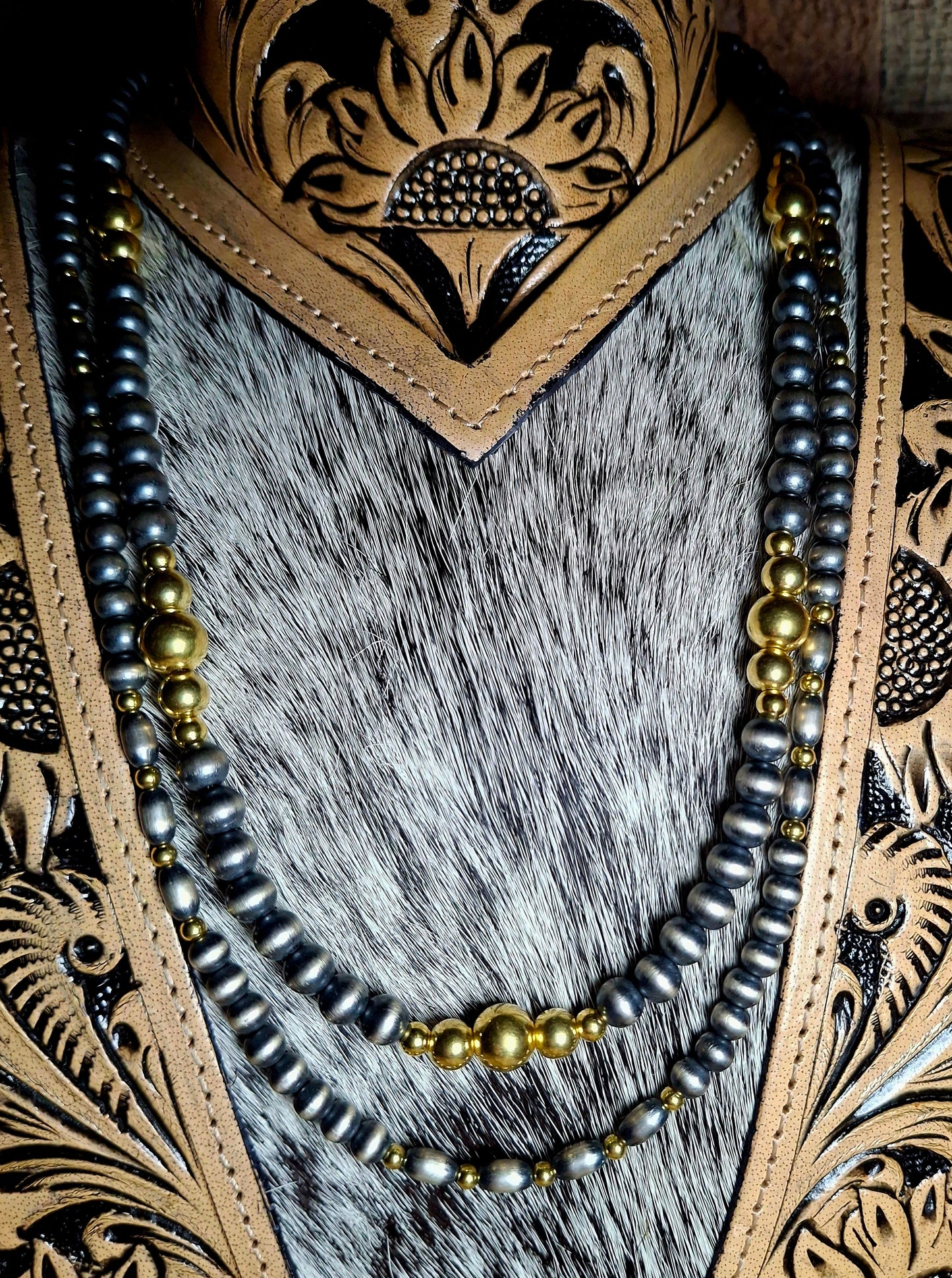 22" Sterling Silver/14k Gold Pearls