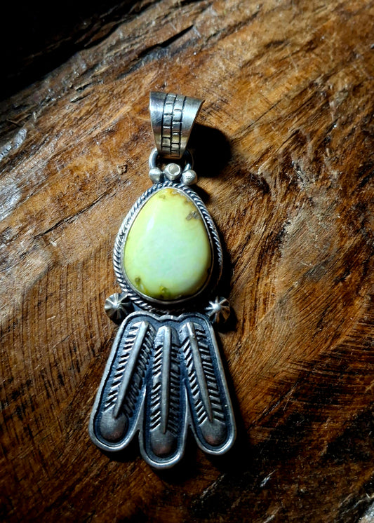 Palomino Feather Pendant - Marita Benally