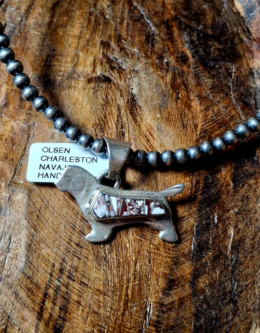 Inlaid Dog Pendant #1 - Olsen Charleston