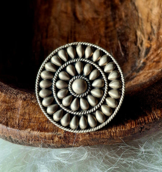 Sterling Silver Statement Concho Ring