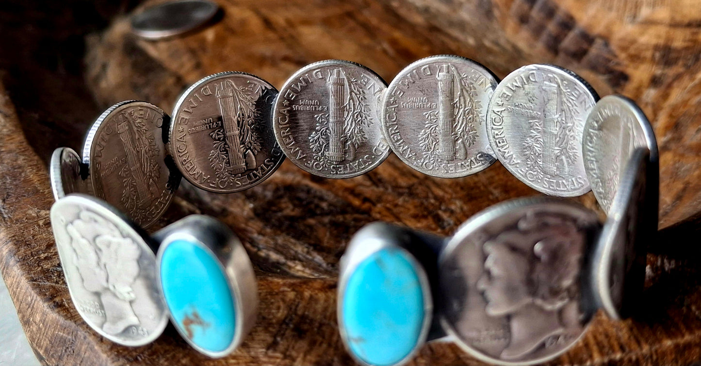 Kingman Mercury Dime Cuff